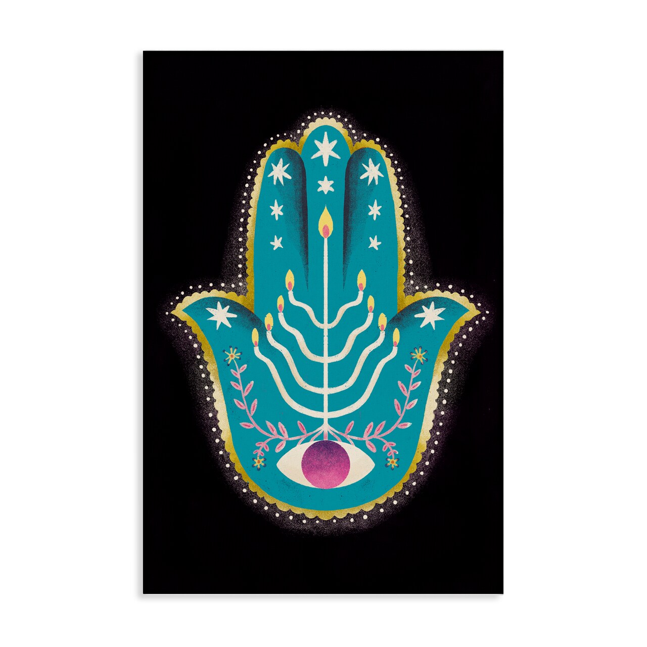 Stupell Industries Spiritual Folk Style Hamsa Canvas Design by Hannah Moren